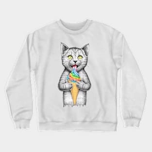 Сat with ice cream Crewneck Sweatshirt